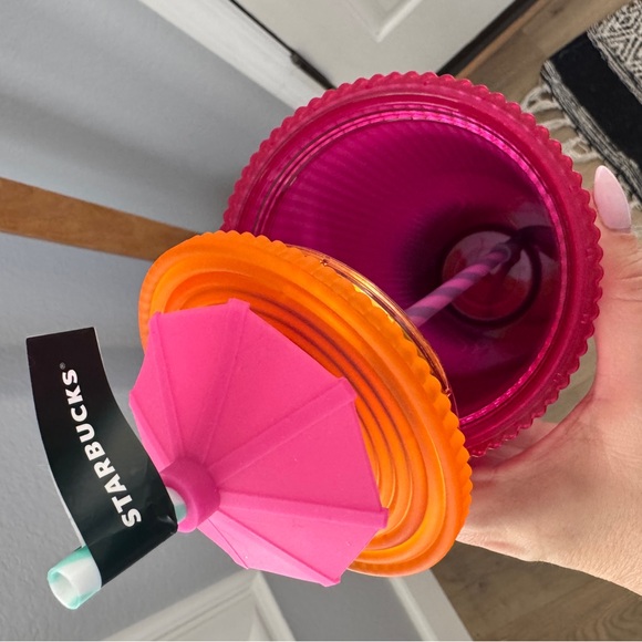 ☀️2025 Summer Starbucks Venti Gradient Cold Cup Tumbler w/Sun Umbrella Topper - Picture 6 of 6